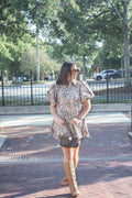 Maud Leopard Puff Sleeve Mini Dress
