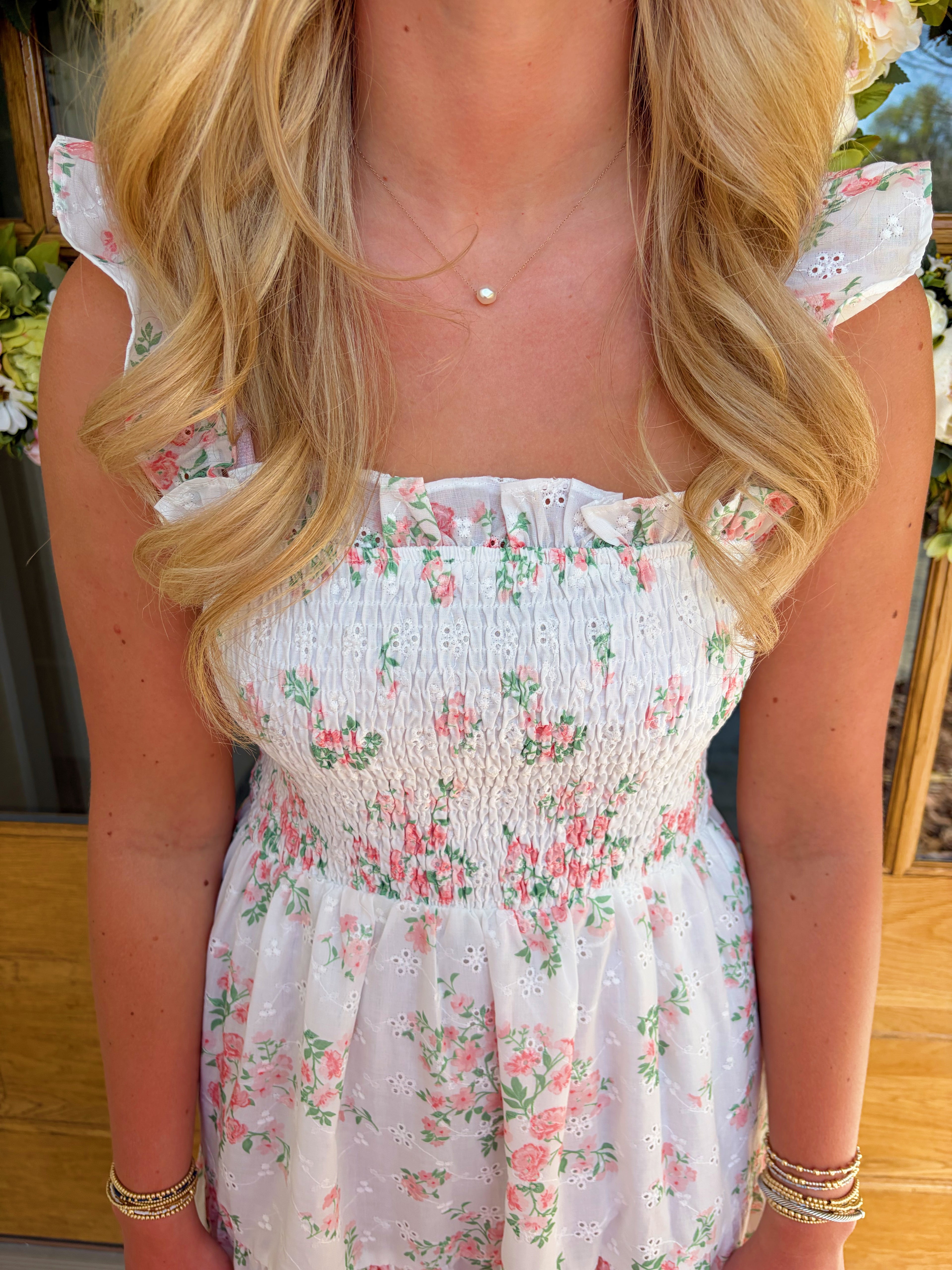 Rosa Smocked Floral Midi Dress