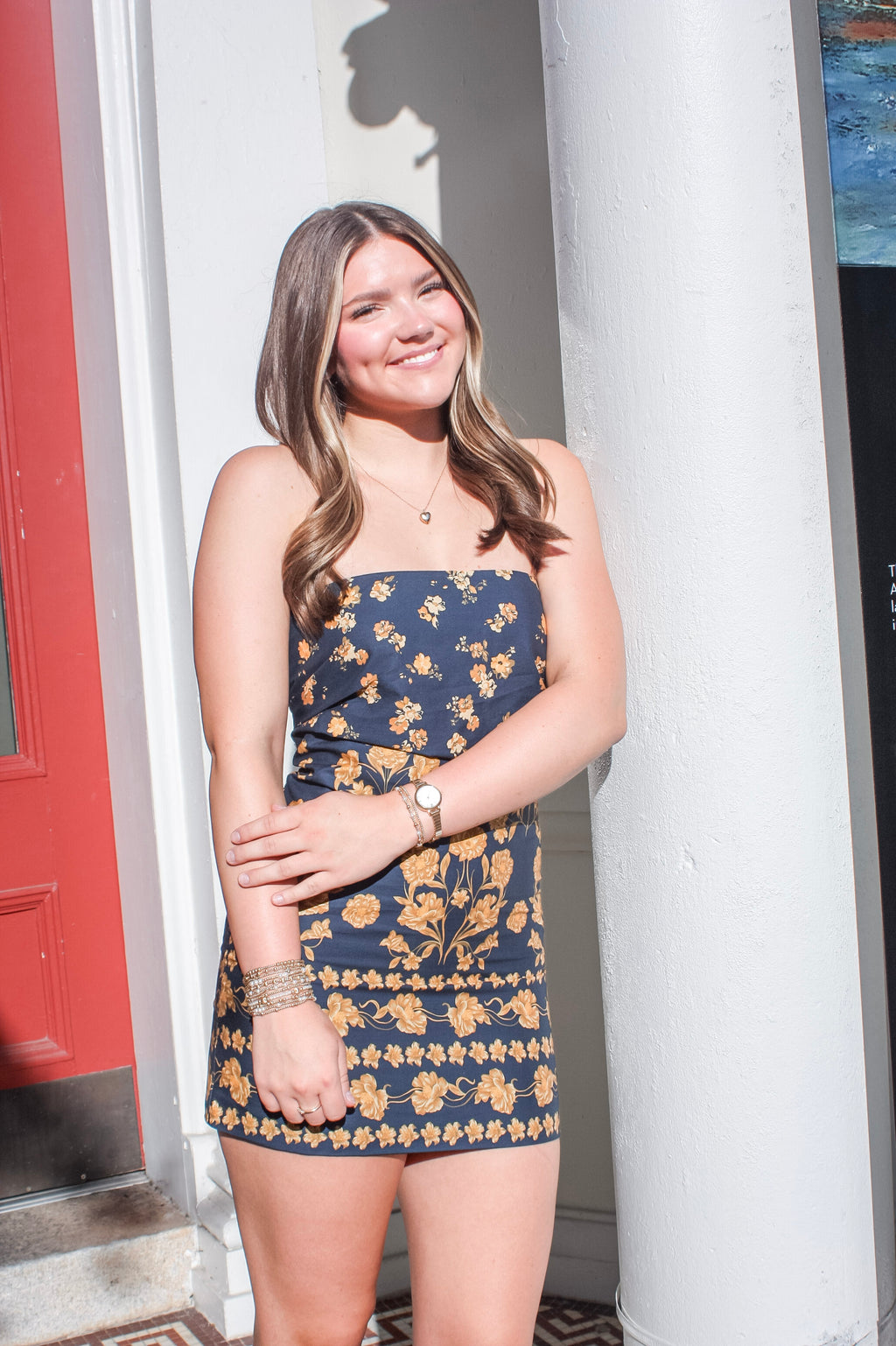 Susie Floral Strapless Mini Dress