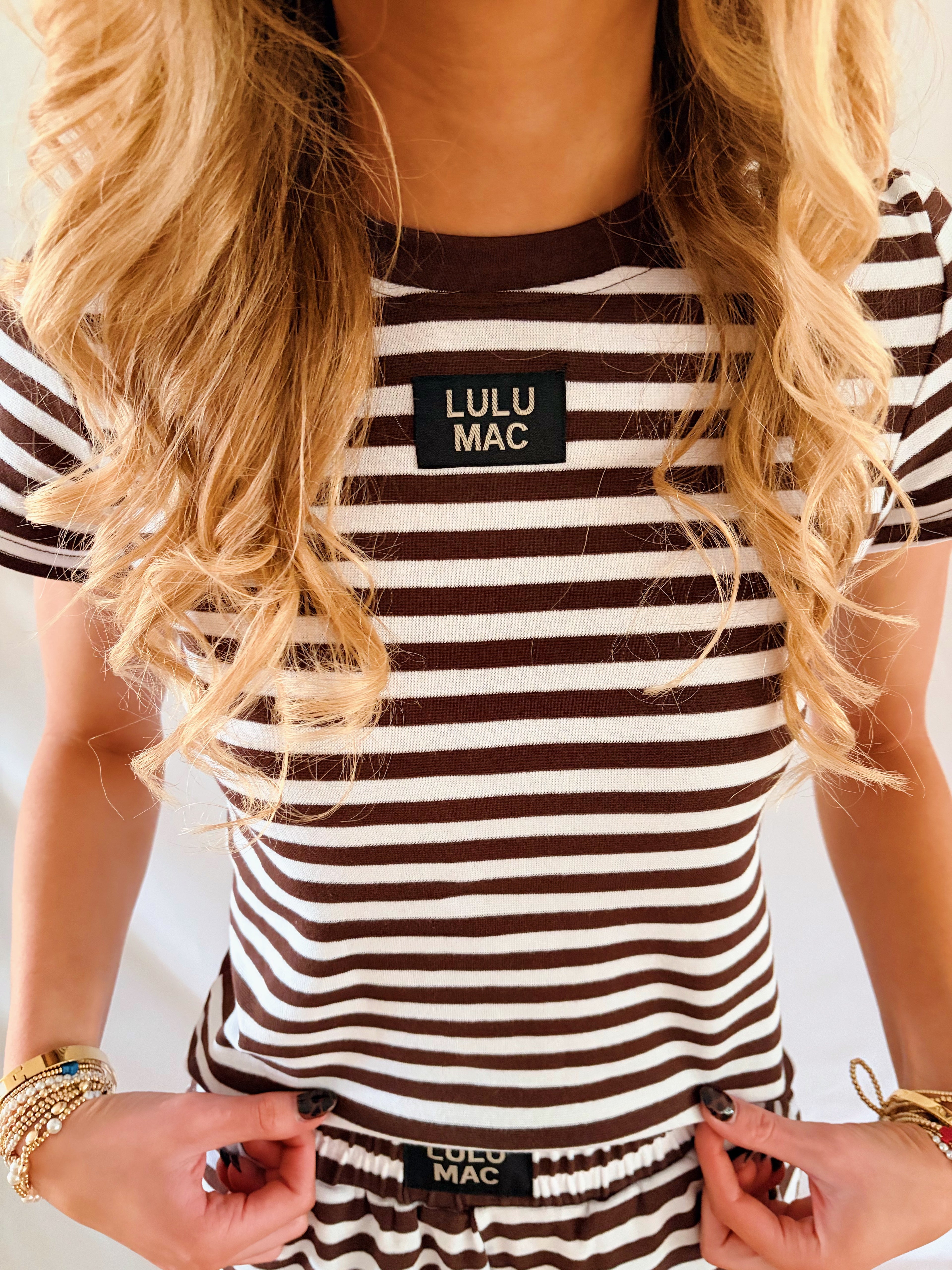 Lulu Mac Striped Short Sleeve Set