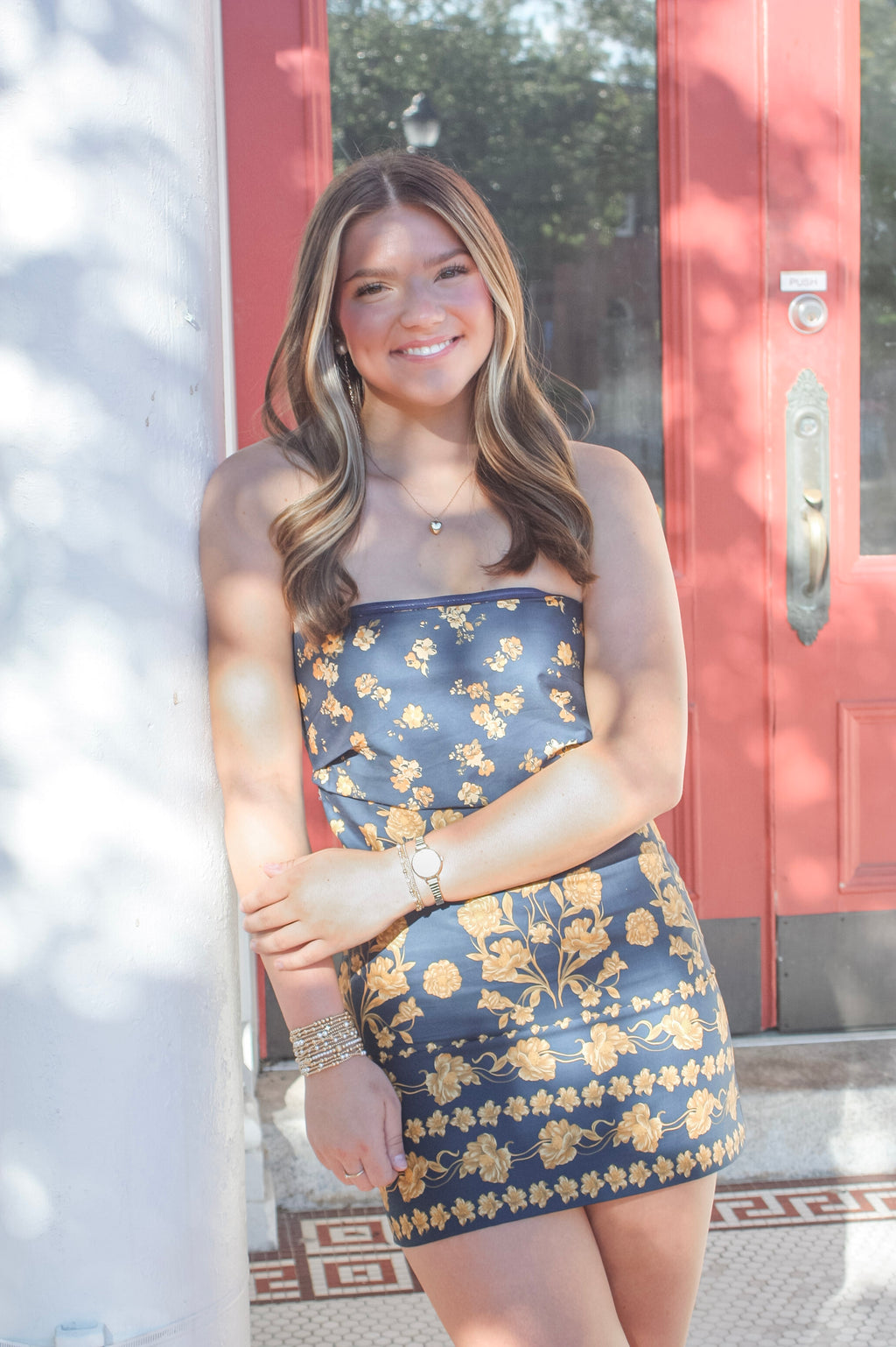 Susie Floral Strapless Mini Dress