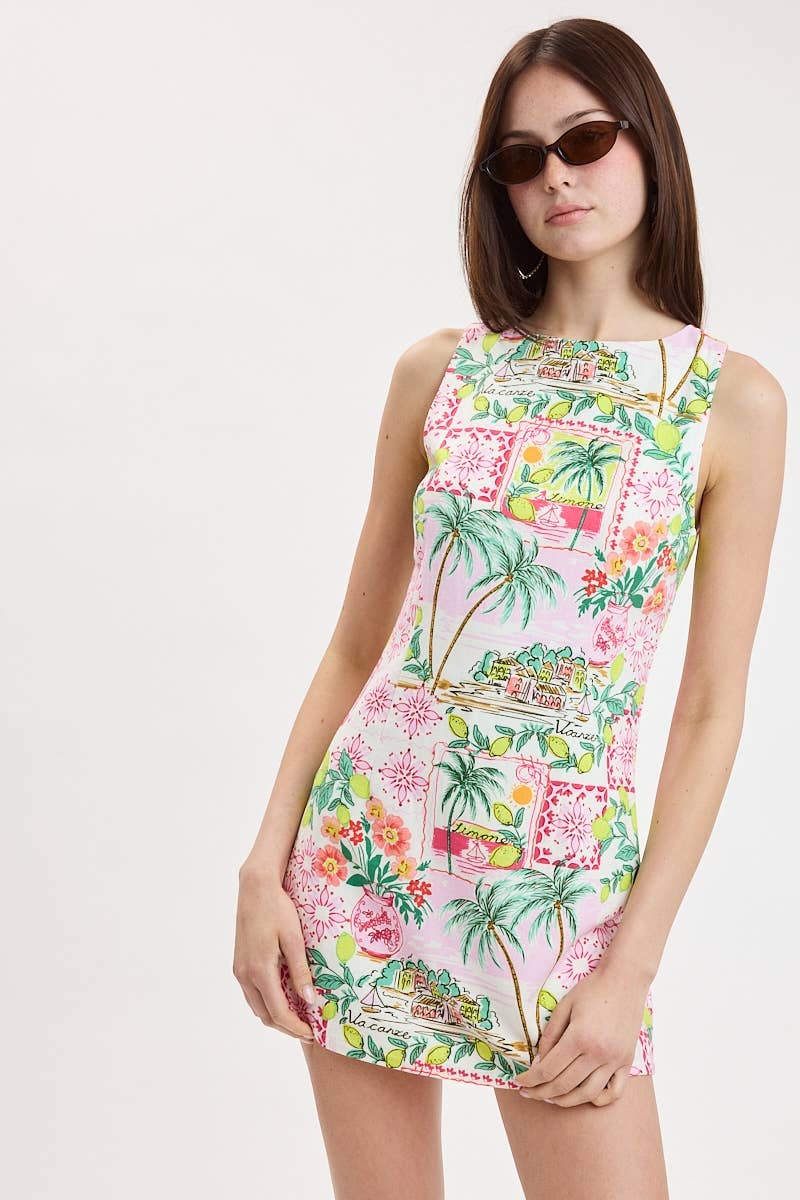 Palm Postcard Dress