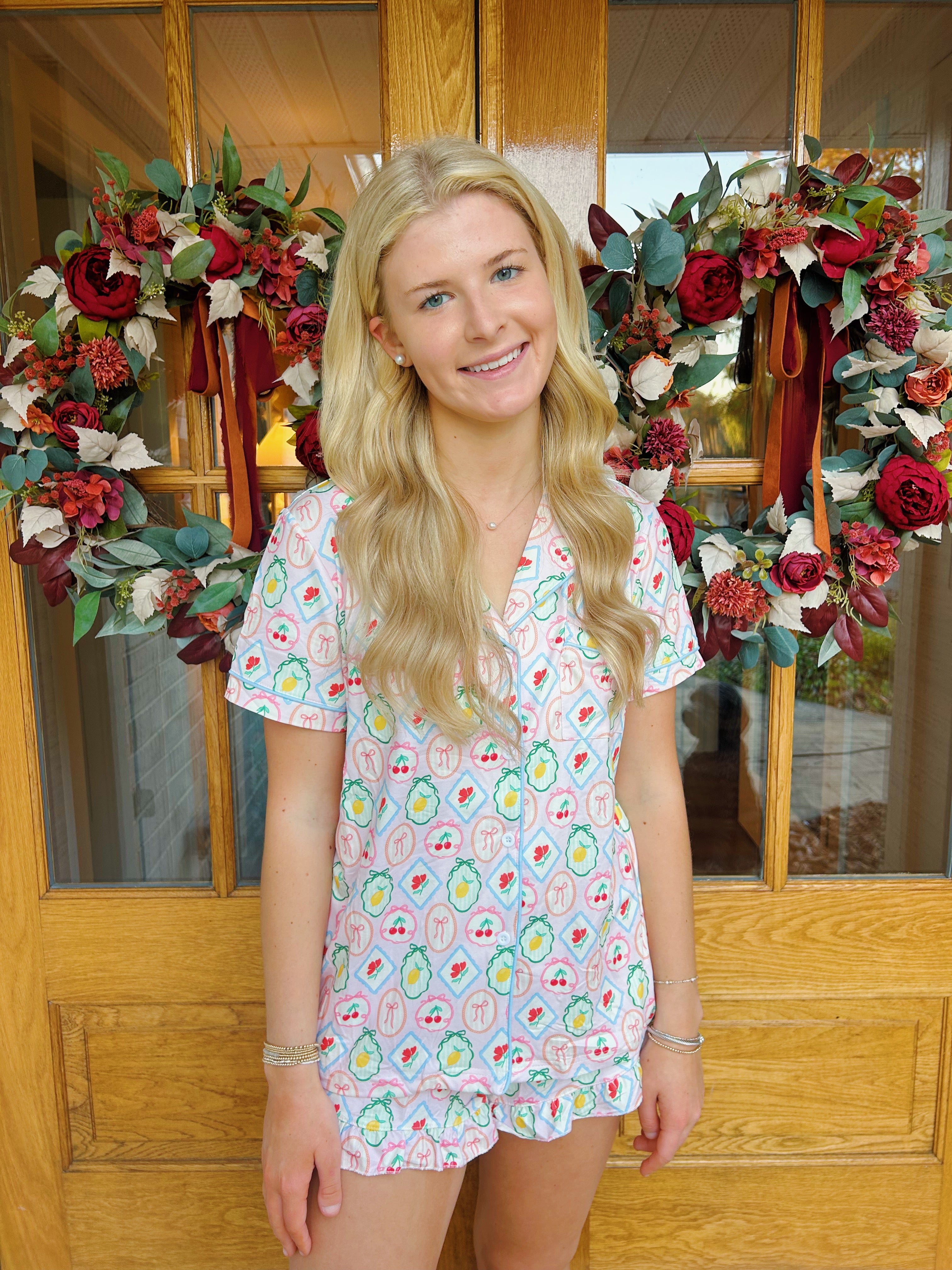 Fruit Ruffle Hem PJs