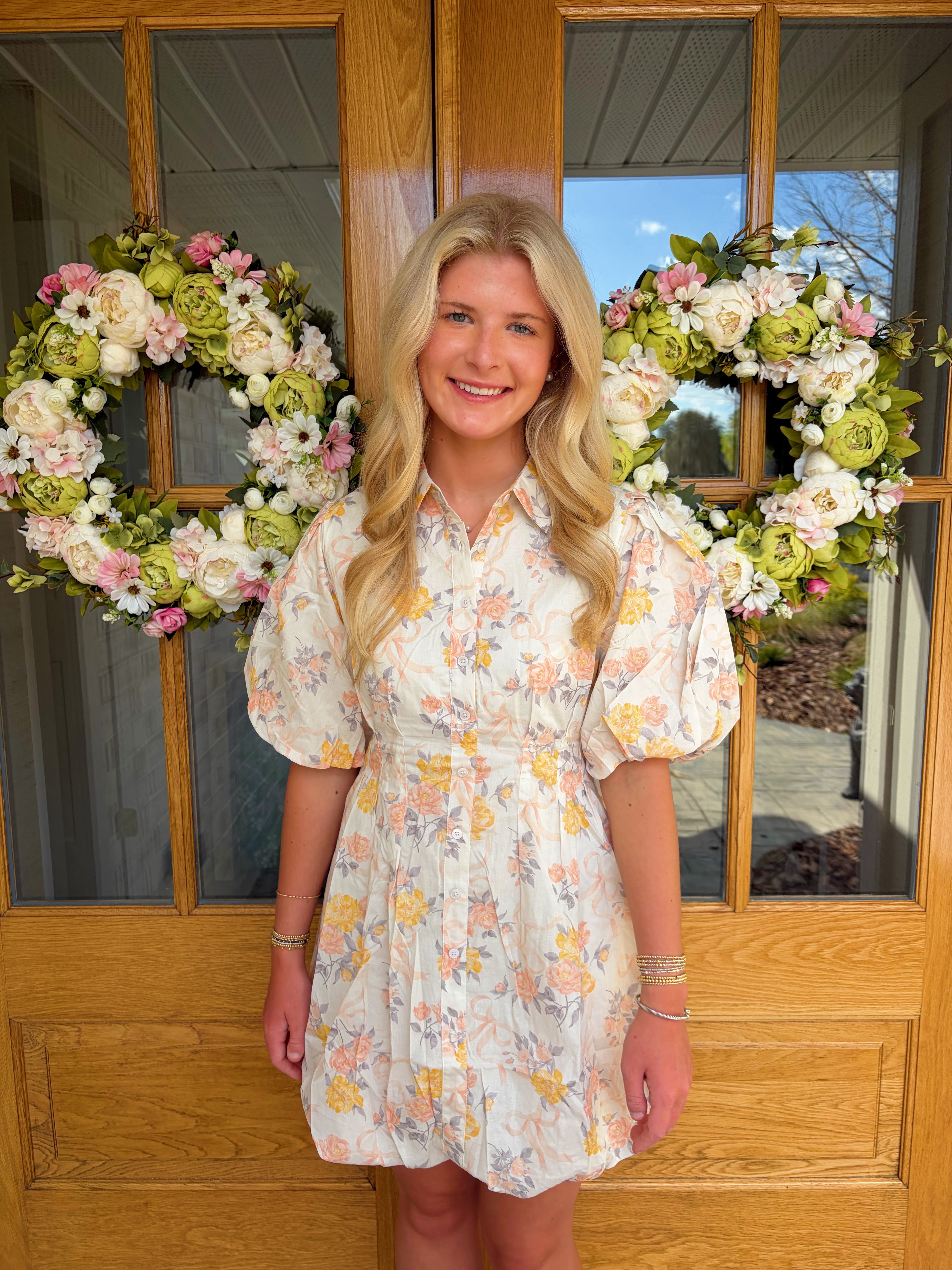 Mamie Floral Puff Dress