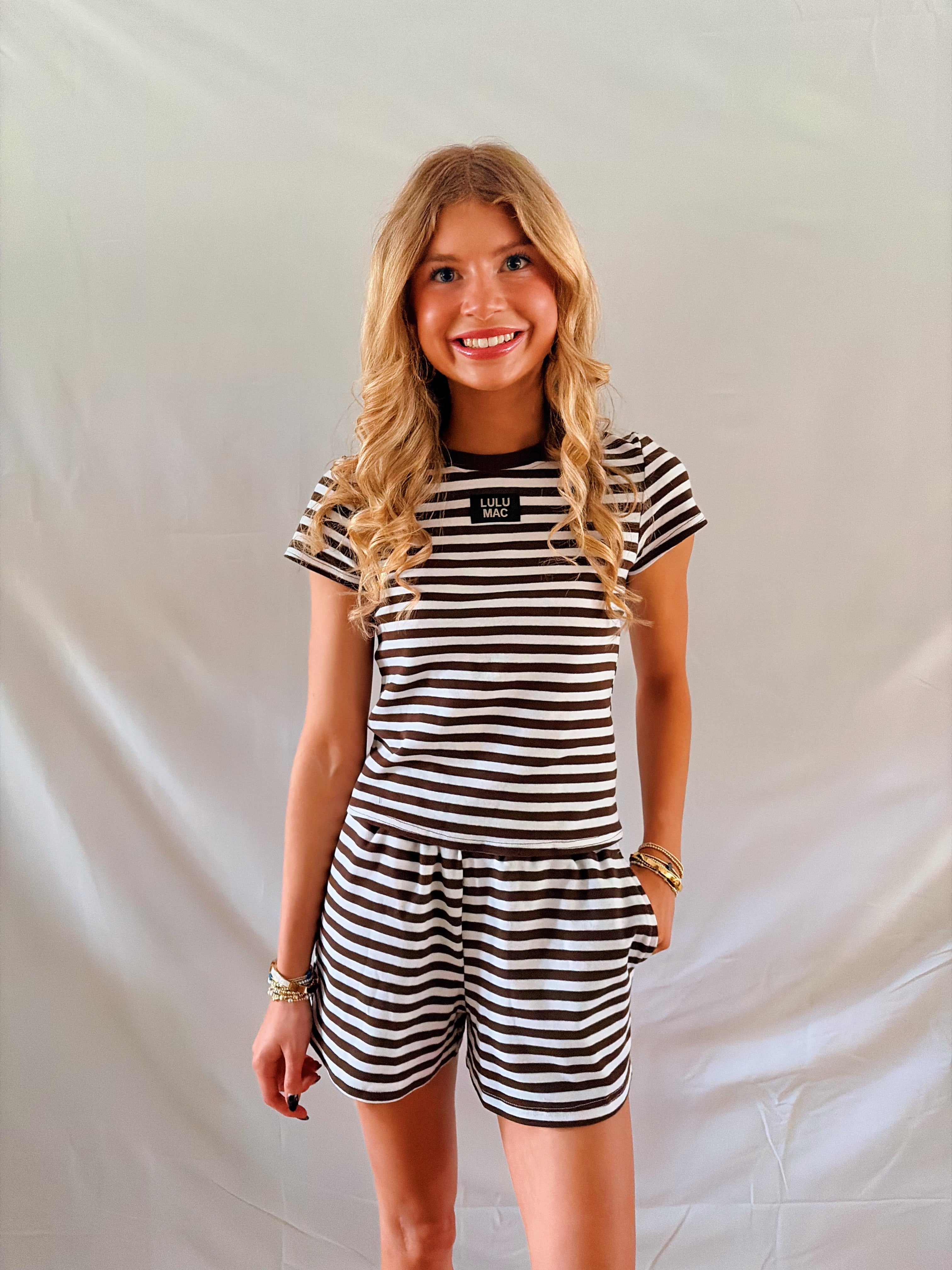 Lulu Mac Striped Short Sleeve Set