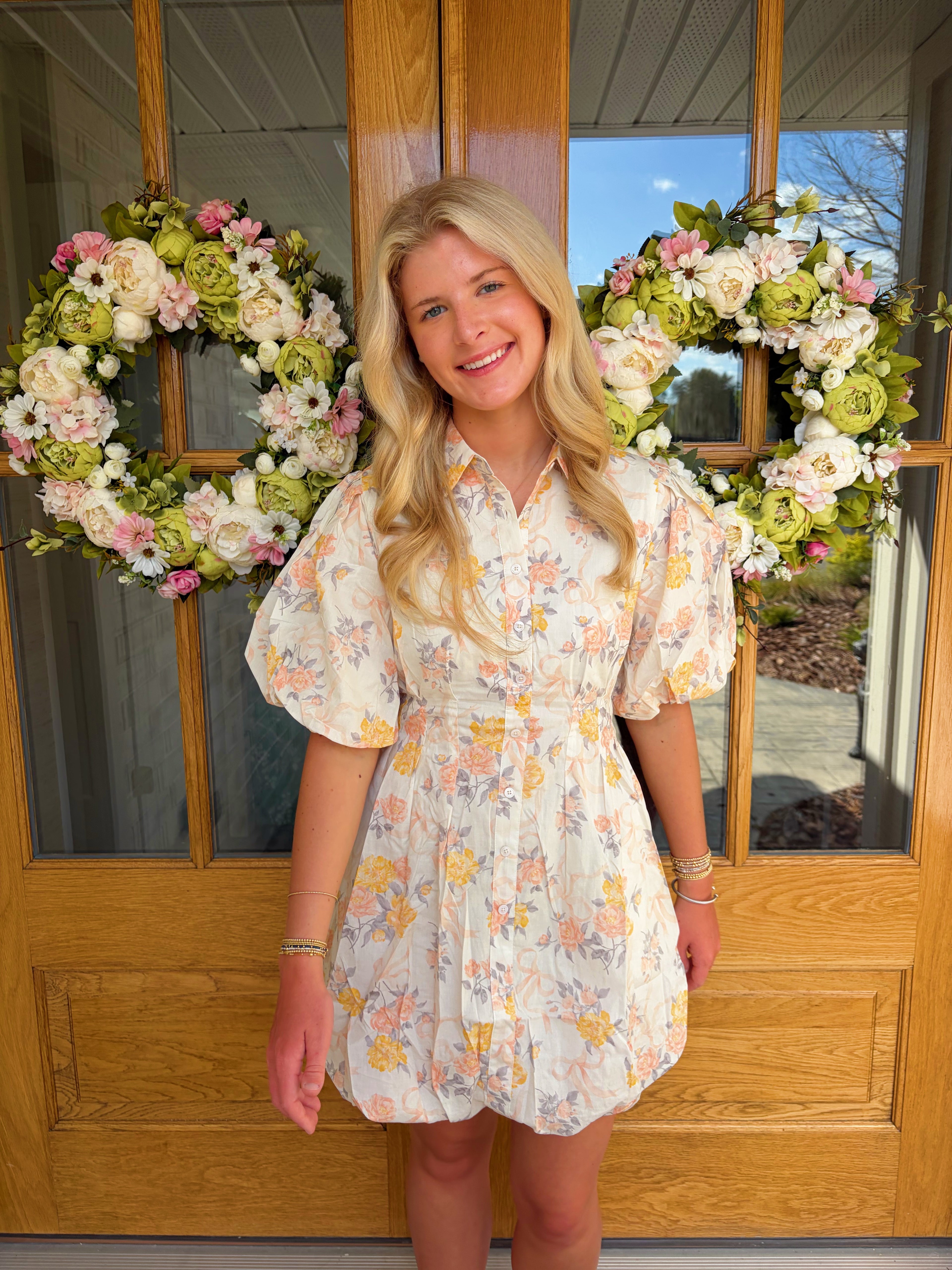 Mamie Floral Puff Dress