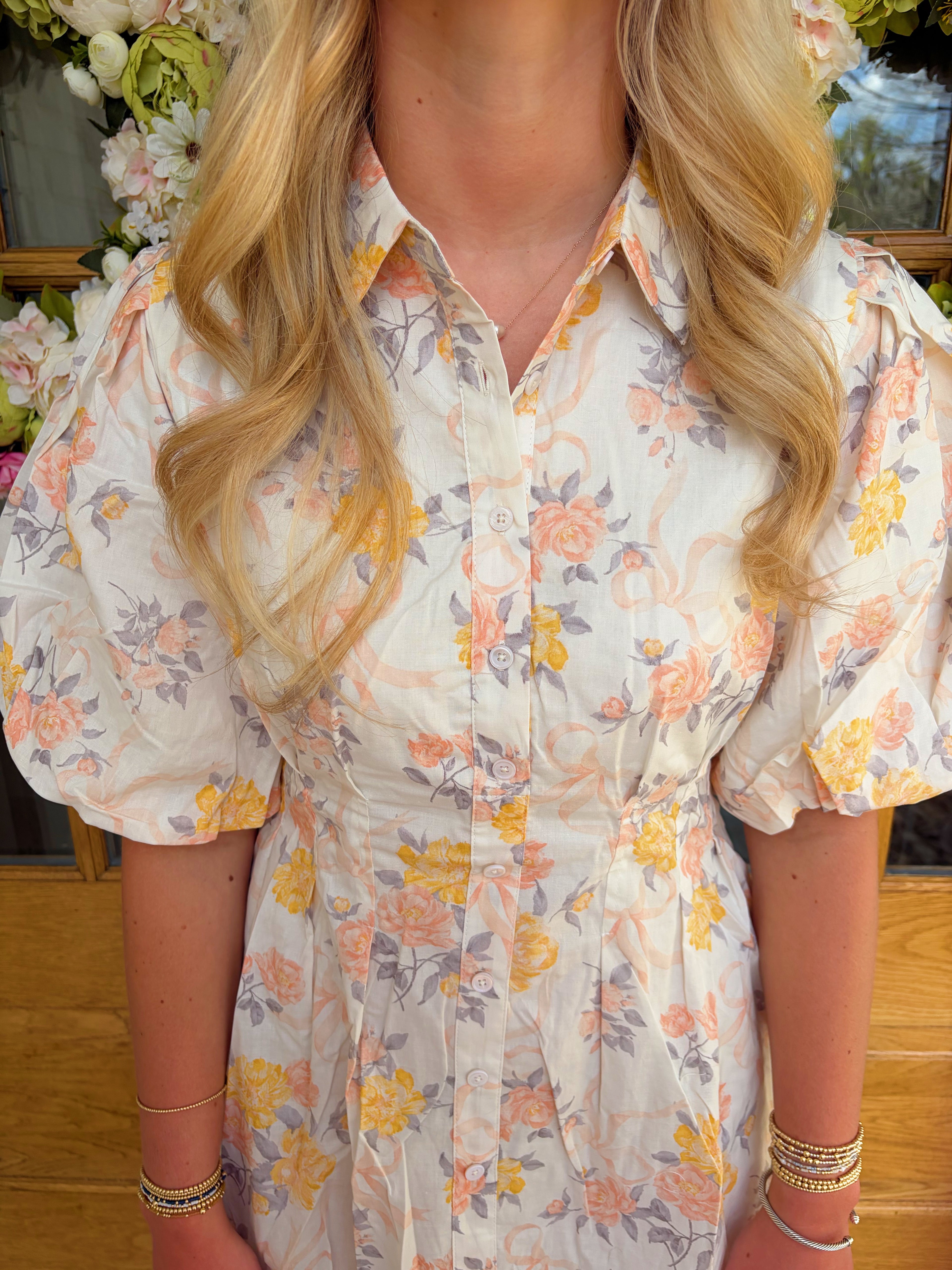 Mamie Floral Puff Dress