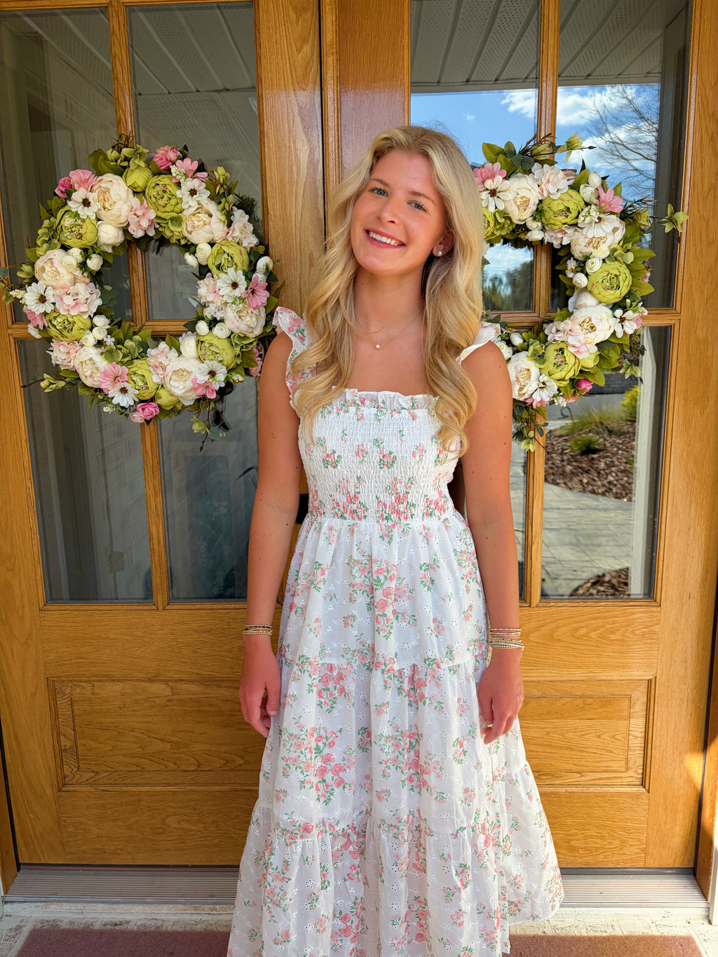 Rosa Smocked Floral Midi Dress