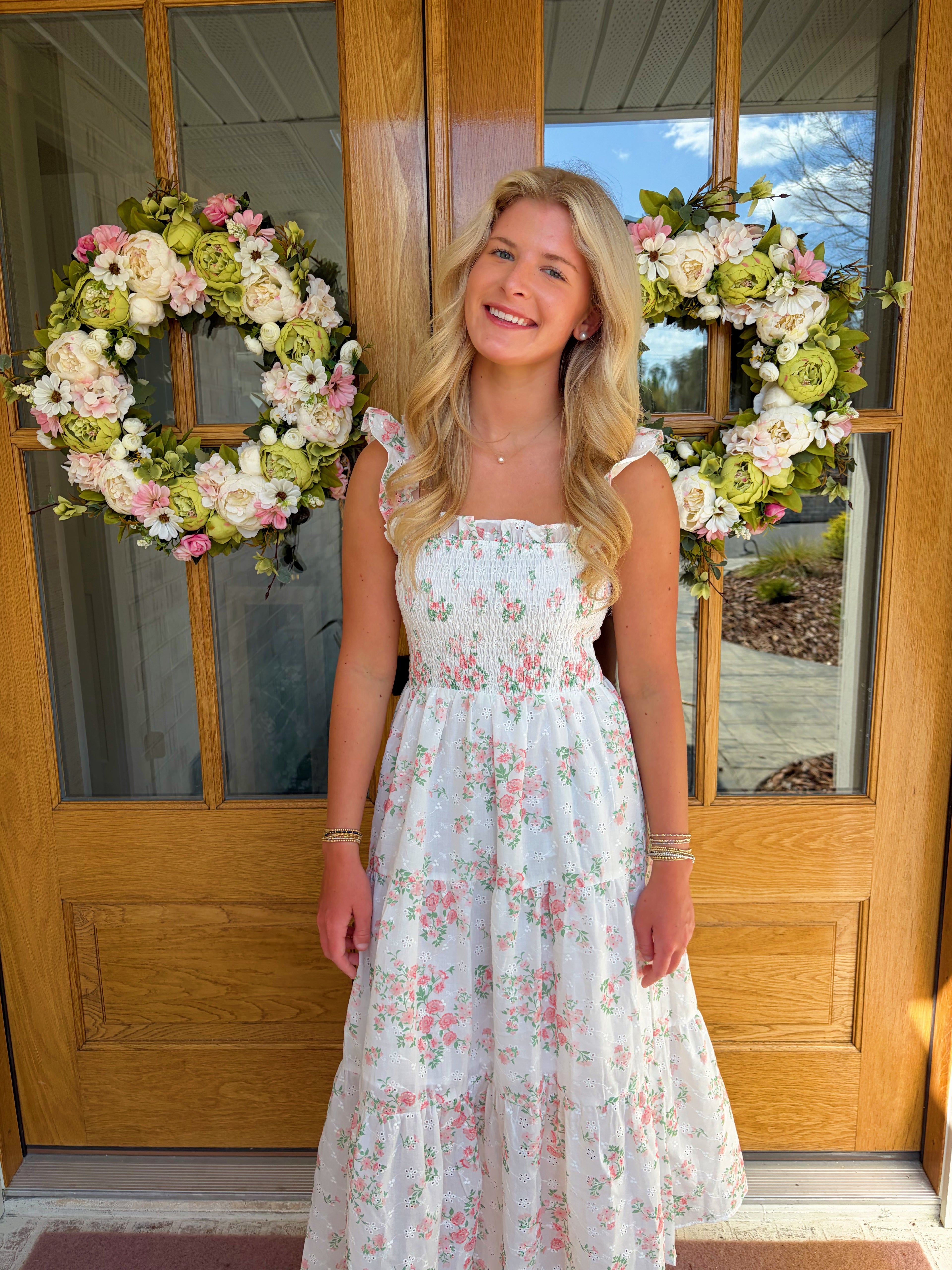 Rosa Smocked Floral Midi Dress