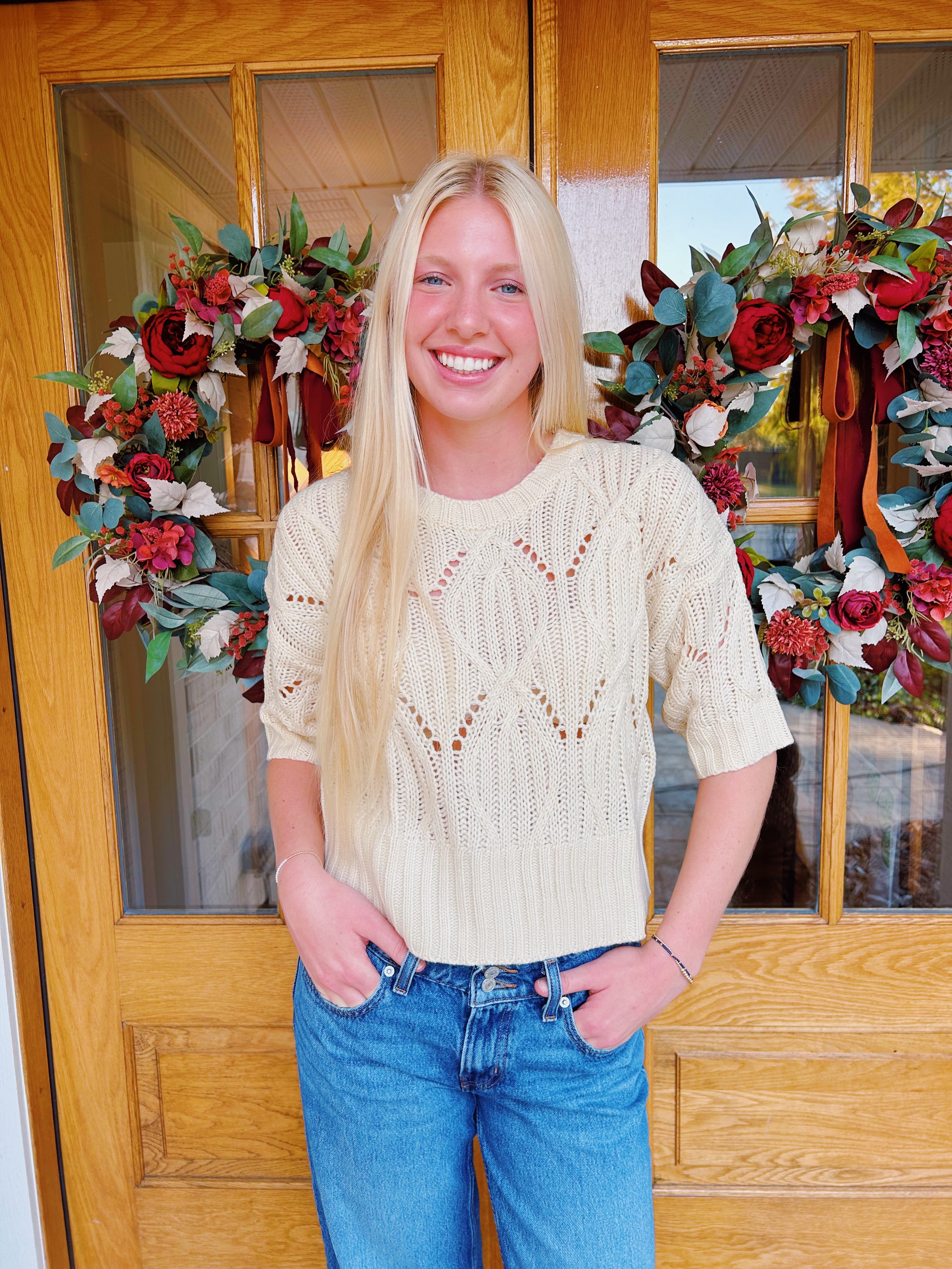 Jennie Short Sleeve Sweater Top