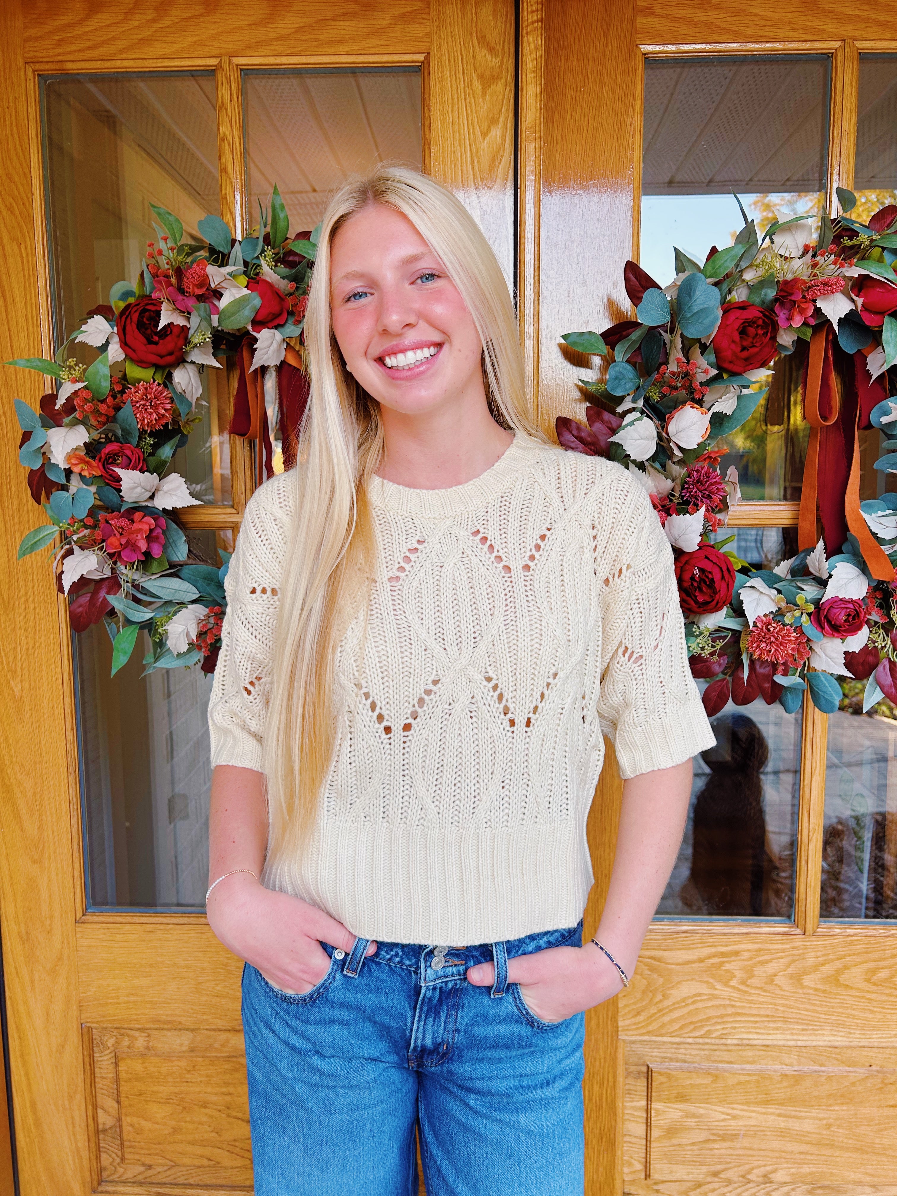 Jennie Short Sleeve Sweater Top