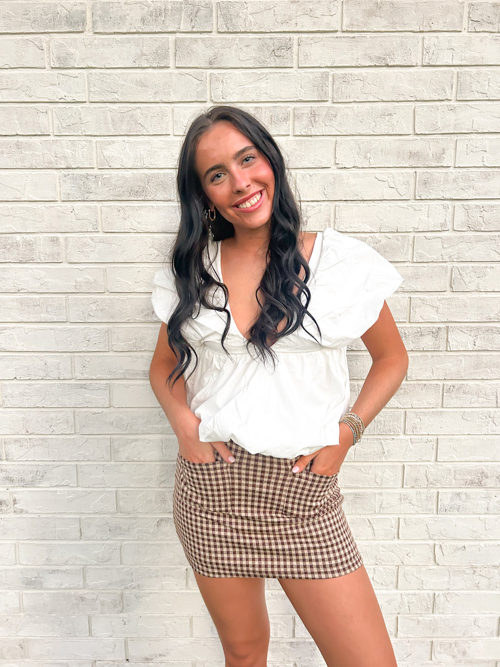 Florence Gingham Mini Skort